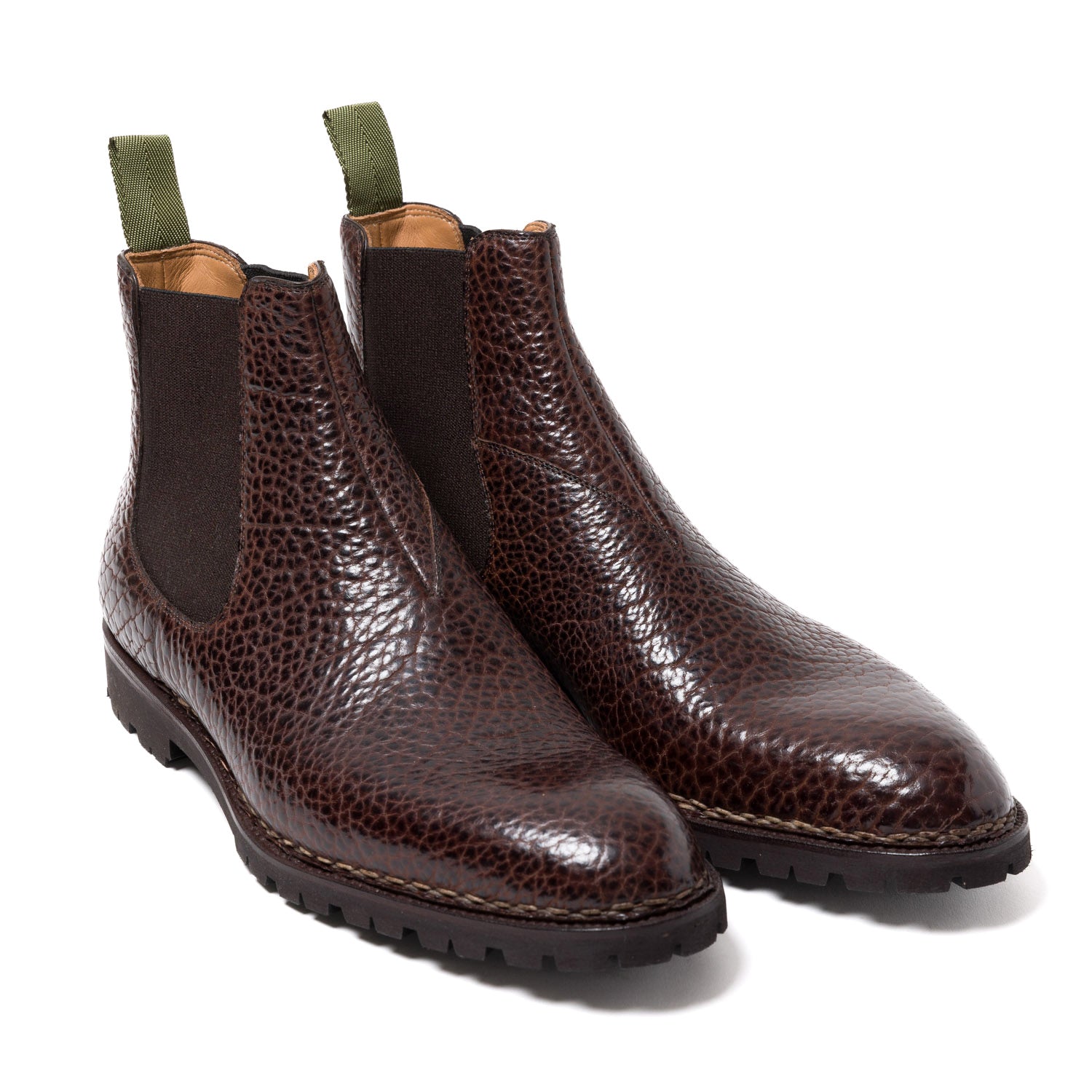 Boot "Chelsea" aus dunkelbraunem Bisonleder - reine Handarbeit